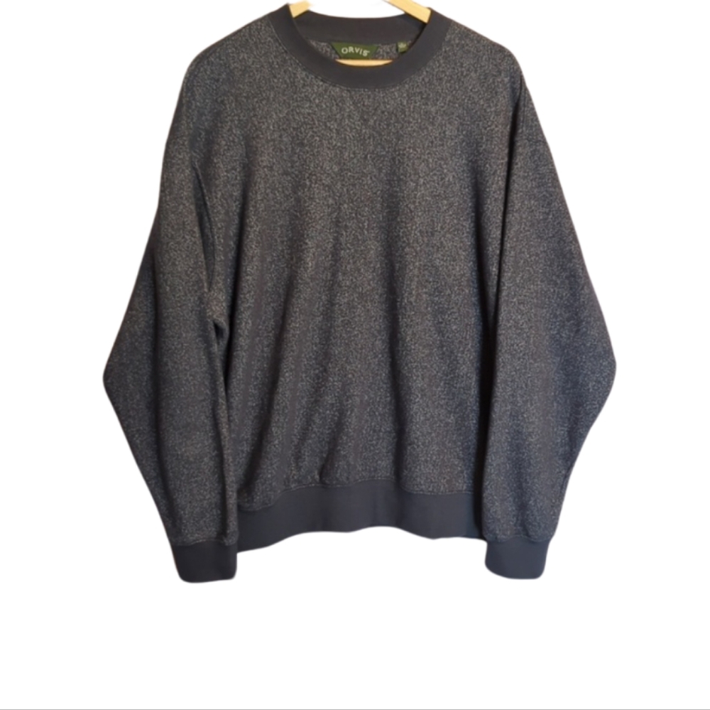 Men's Orvis Grey Neutral Soft Thick Knit Comfy Office Business Casual Sweater XL